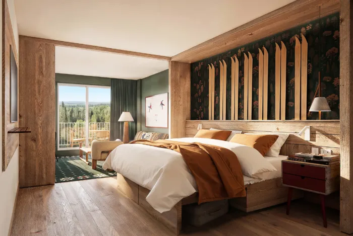Rendu d’un espace intérieur du Club Med Mont-Tremblant imaginé par LemayMichaud